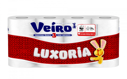 Бумага туалетная ролевая 5С38ОМ Veiro Luxoria, 3-слойная, 8*6 рулонов в упаковке, (48 на паллете)