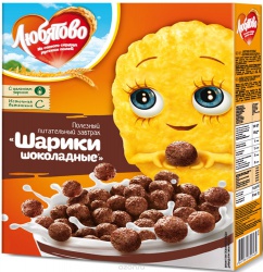 Готовый завтрак "Шарики шоколадные - Любятово" 250гр./10шт. (коробка).