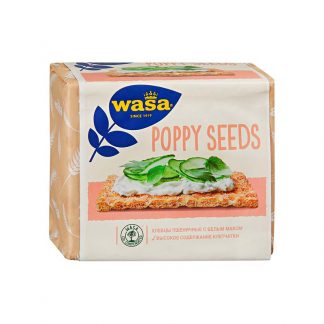 Хлебцы WASA пшеничные "Poppy seeds" c семенами белого мака 240г/12 шт