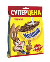 Готовый шоколадный завтрак "Nesquik" 250гр./12 шт. (пакет).
