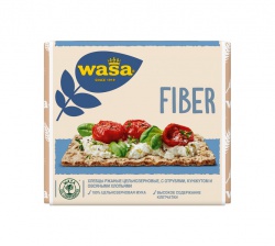 Хлебцы WASA ржаные "Fiber (клетчатка)" с цельнозерновой муки с отруби,кунжут и овс.хлоп 230 гр/12 шт